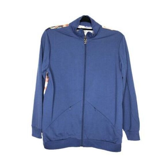 Maggie Sweet Track Jacket Size  Petite Small Floral Blue Orange - Picture 2 of 5